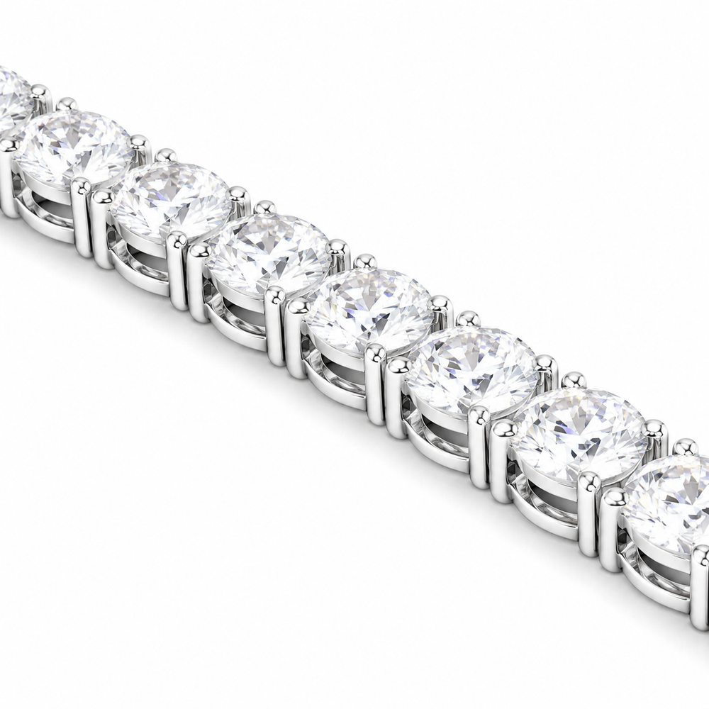 7 CT Round Cut Prong Tennis Bracelet in 925 Sterling Silver