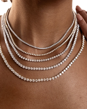 8.2 CT Round Tennis Necklace in 925 Sterling Silver