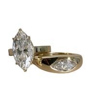 1.6 CT Marquise Cut 925 Sterling Silver Ring