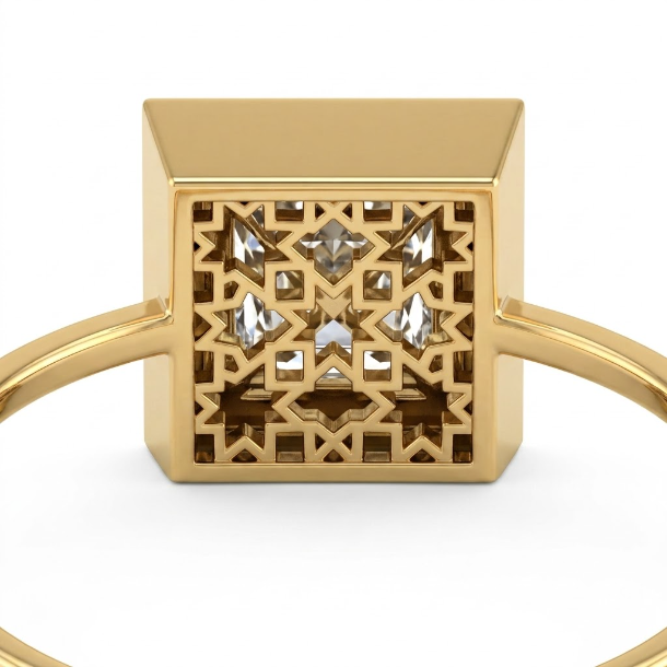1 CT Princess Cut 925 Sterling Silver Ring