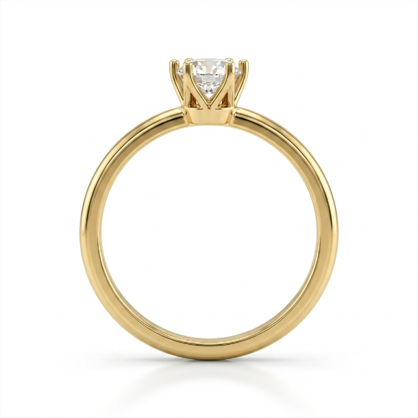 0.5 CT Round Brilliant 925 Sterling Silver Ring