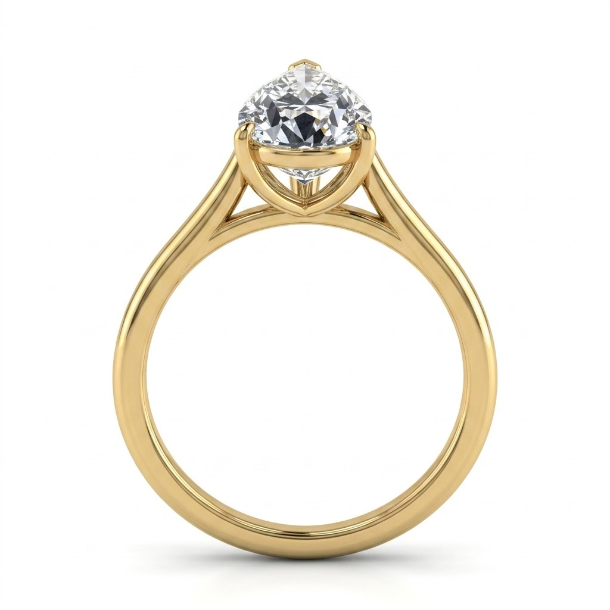 1 CT Pear Cut 925 Sterling Silver Ring