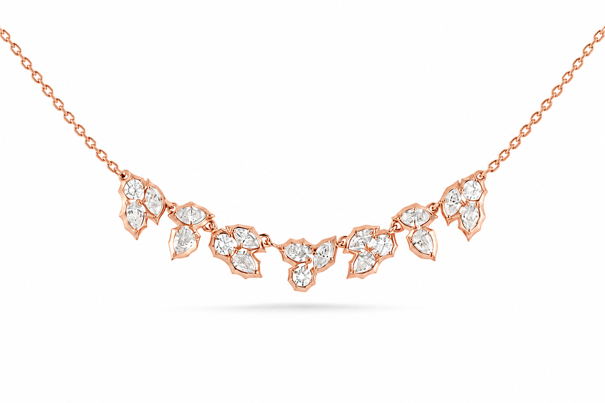 1.21 CT Mixed Shape Pendant Necklace in 925 Sterling Silver