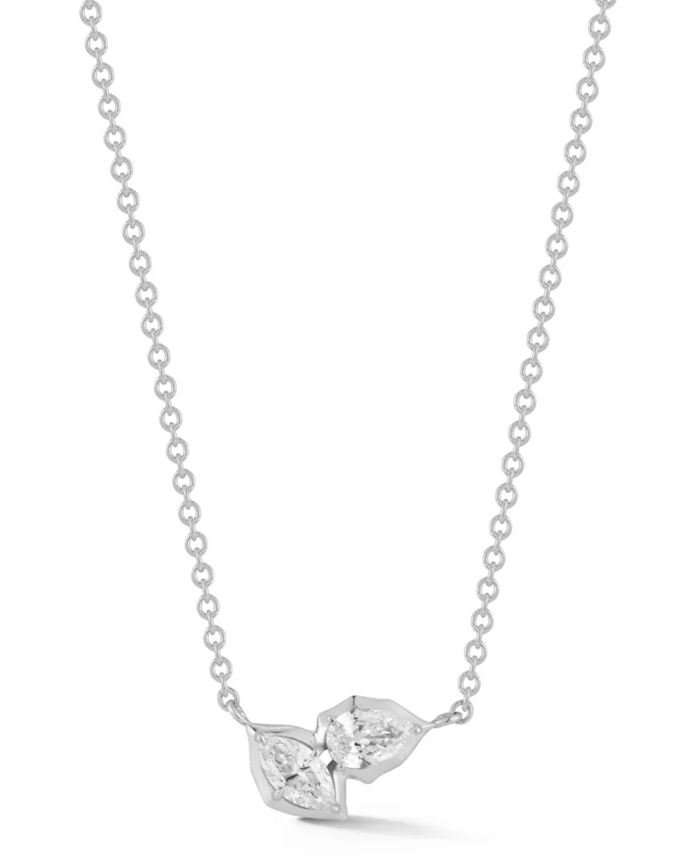 0.4 CT Pear & Marquise Pendant Necklace in 925 Sterling Silver