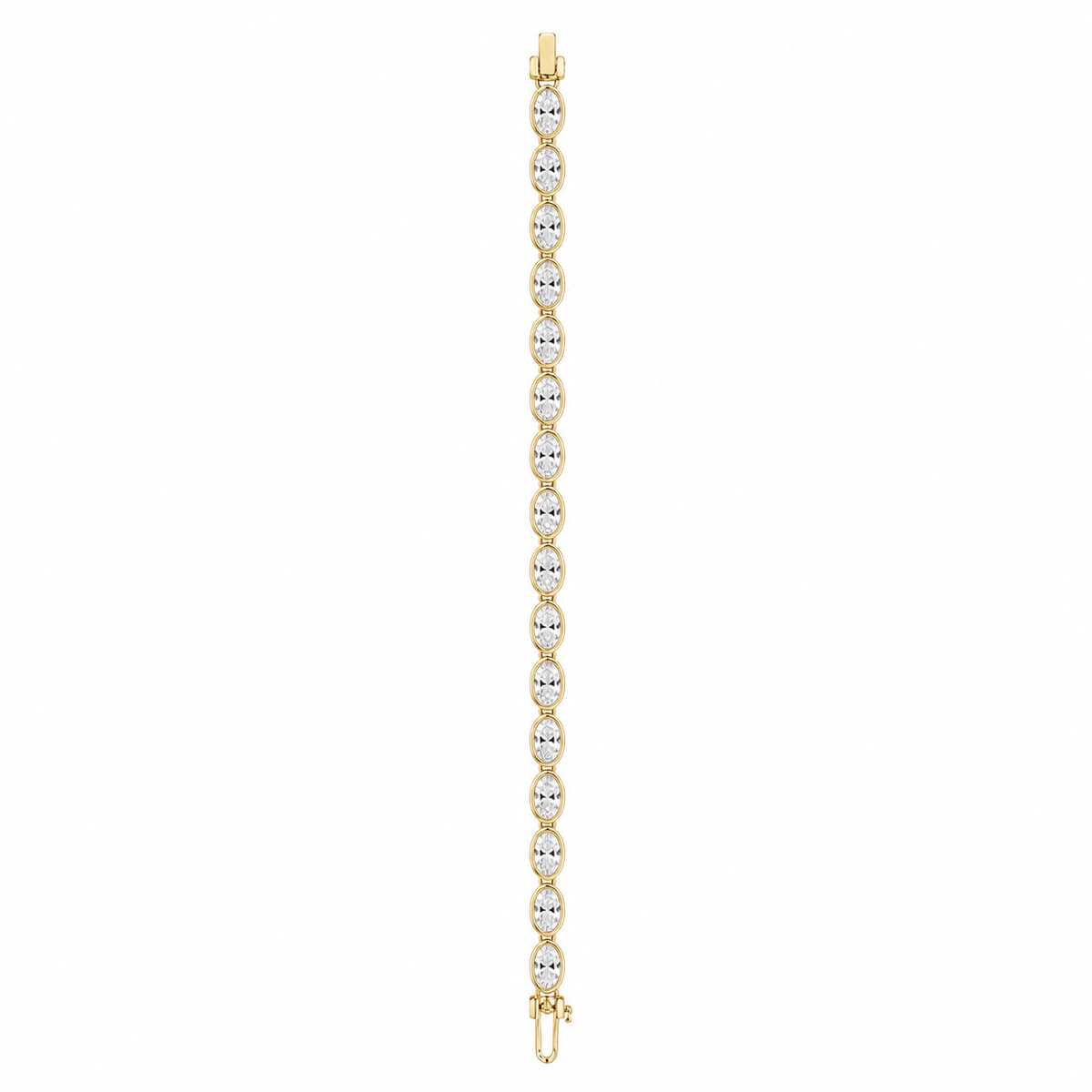 4 CT Oval Cut Bezel Tennis Bracelet in 925 Sterling Silver