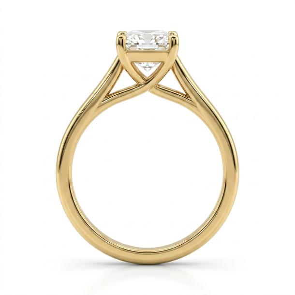 1 CT Radiant Cut 925 Sterling Silver Ring