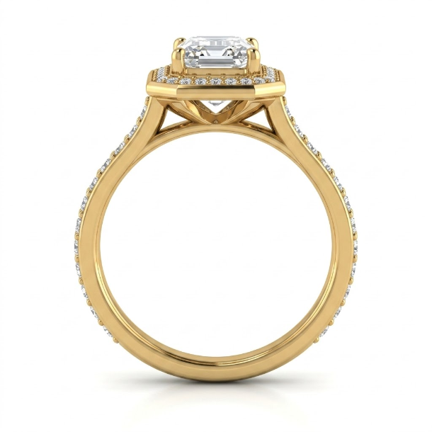1.46 CT Emerald Cut Multi-Shape 925 Sterling Silver Ring