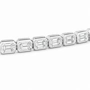 3 CT Emerald Cut Bezel Tennis Bracelet in 925 Sterling Silver