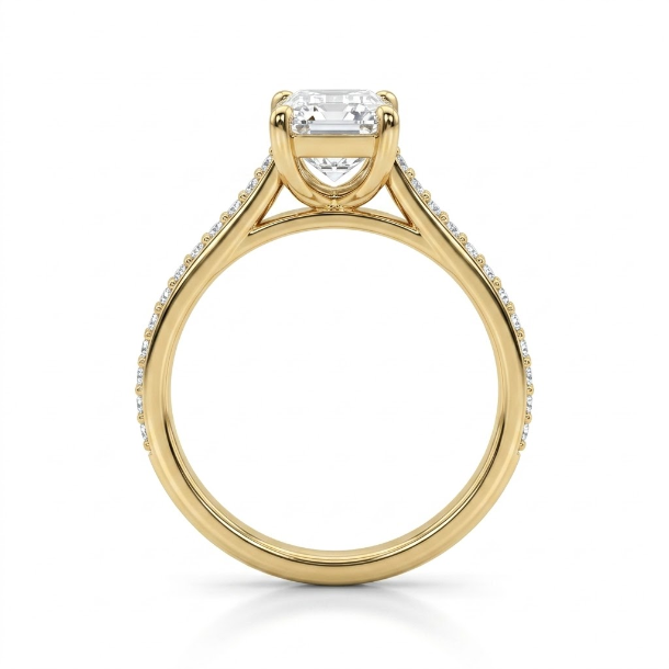 1.24 CT Emerald Cut Multi-Shape 925 Sterling Silver Ring