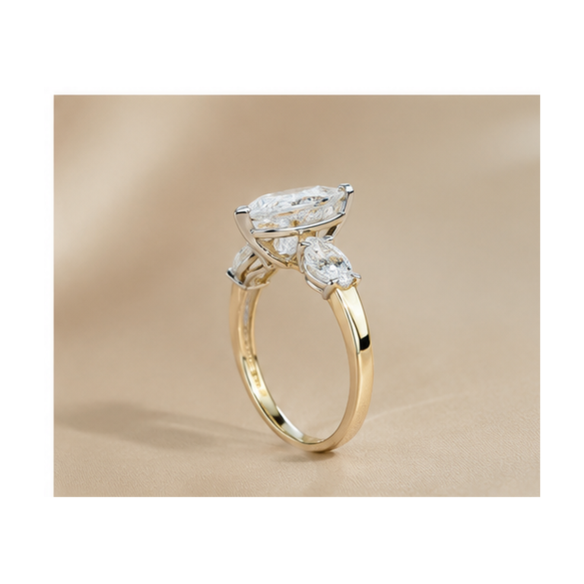 3.75 CT Pear Cut 925 Sterling Silver Ring
