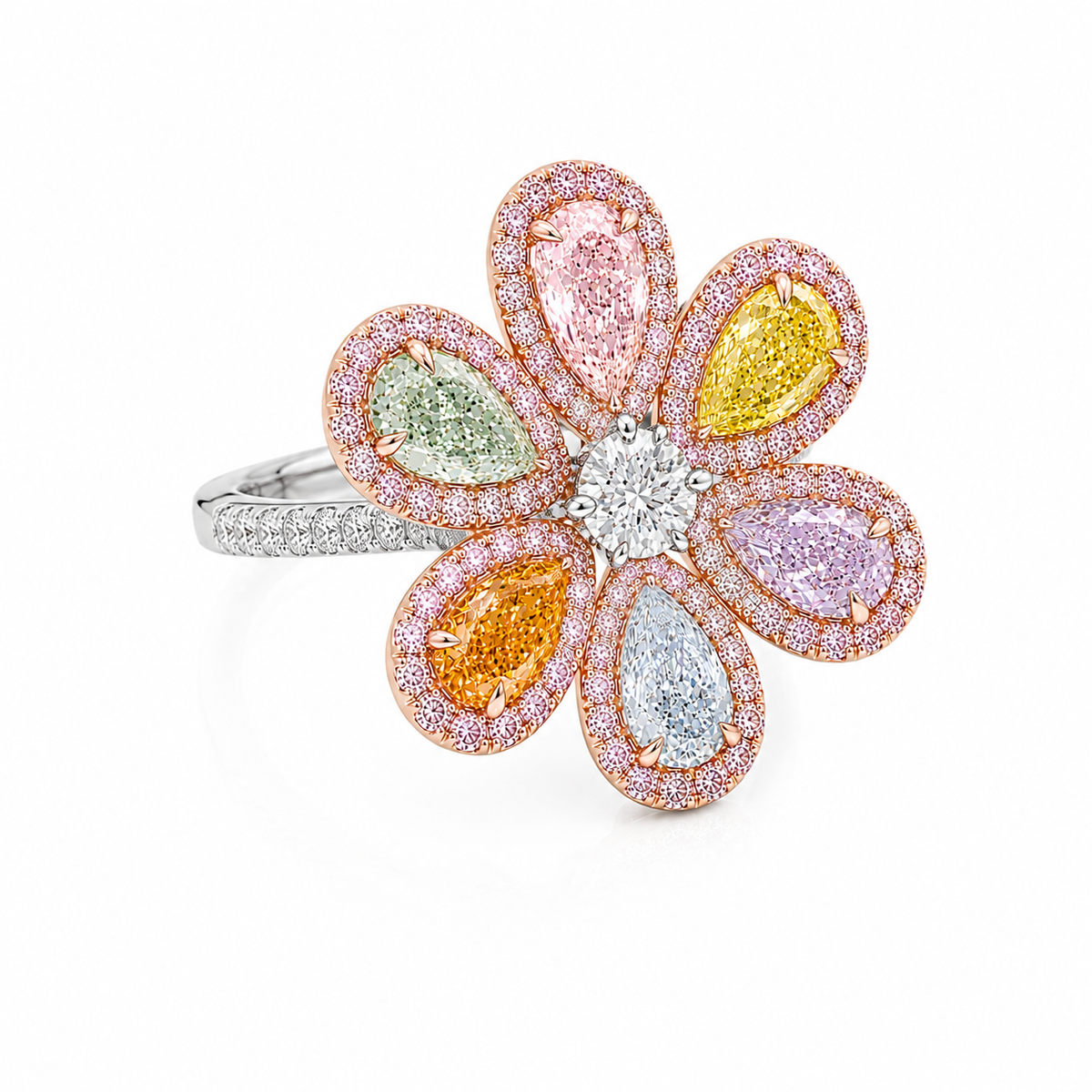 4.88 CT Pear Cut Multi-Shape 925 Sterling Silver Ring