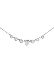 0.7 CT Pear & Round Pendant Necklace in 925 Sterling Silver