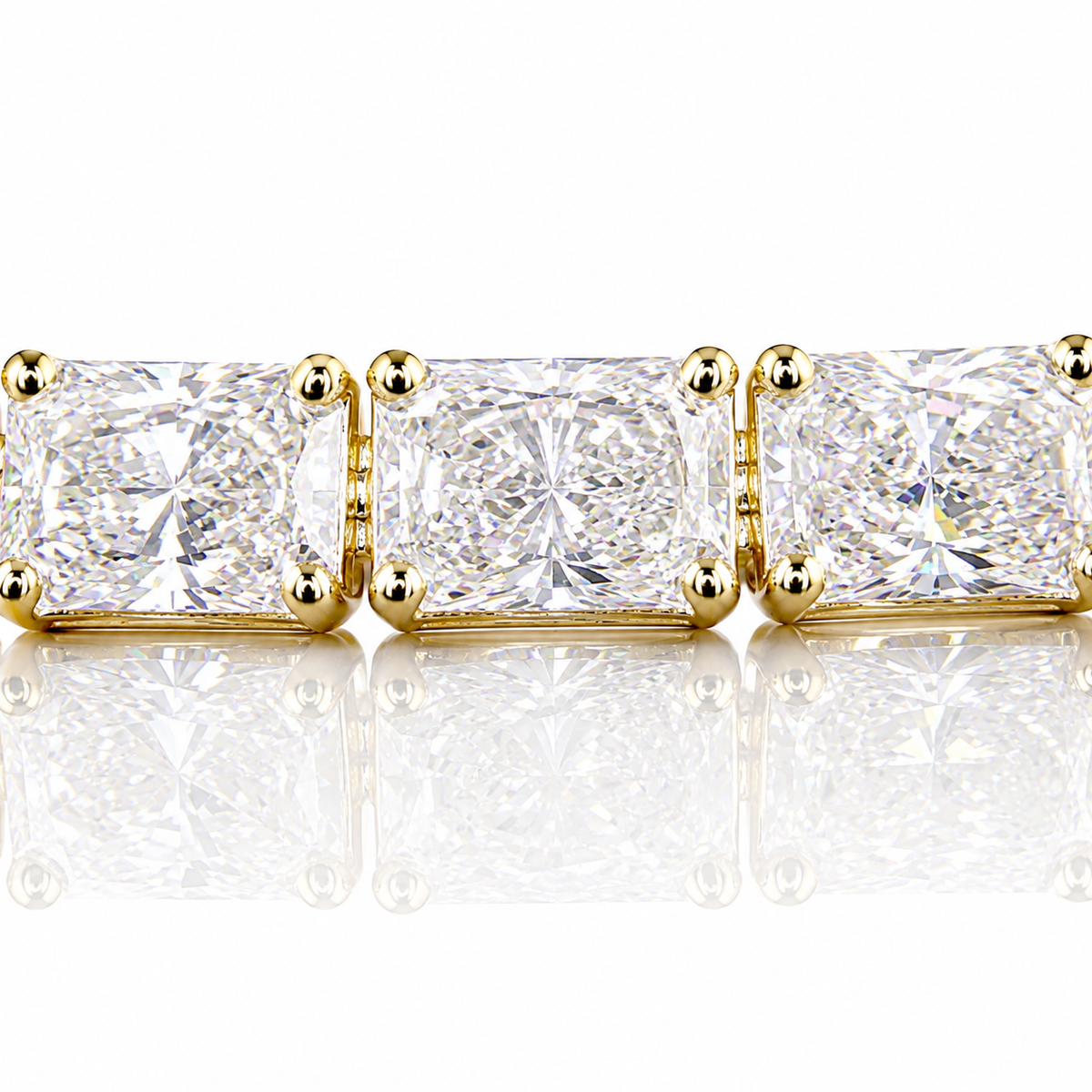 10 CT Radiant Cut Prong Tennis Bracelet in 925 Sterling Silver