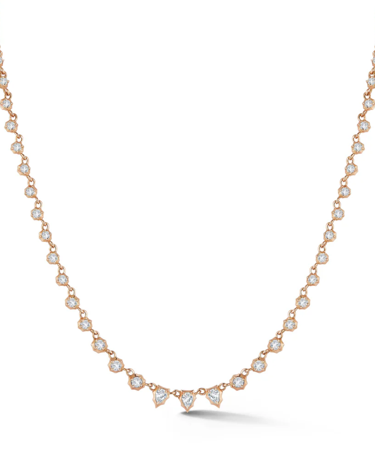 1.12 CT Pear Tennis Necklace in 925 Sterling Silver