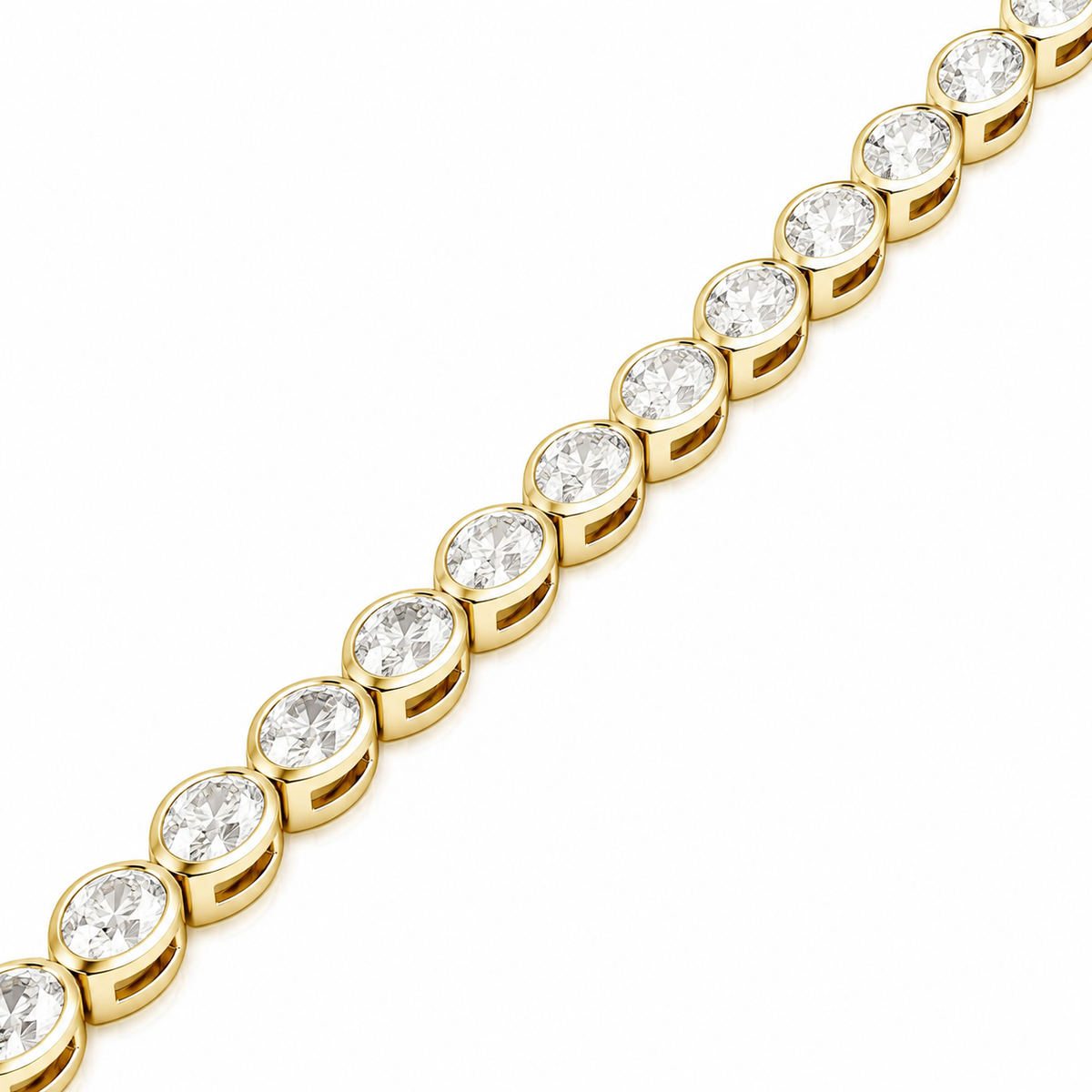 7 CT Oval Cut Bezel Tennis Bracelet in 925 Sterling Silver