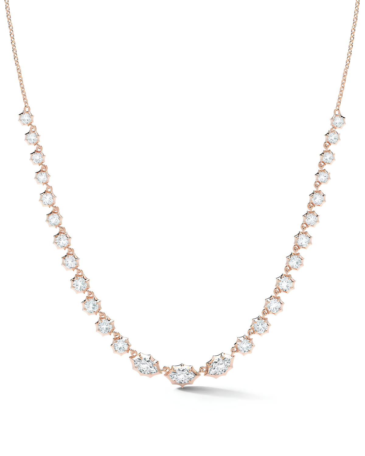 1.12 CT Marquise & Round Pendant Necklace in 925 Sterling Silver