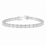 17 CT Emerald Cut Prong Tennis Bracelet in 925 Sterling Silver