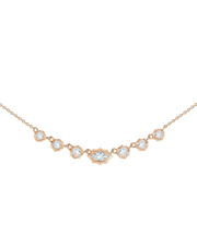 0.7 CT Marquise & Round Pendant Necklace in 925 Sterling Silver