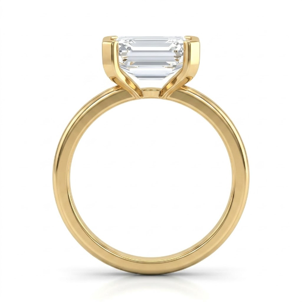 2 CT Emerald Cut 925 Sterling Silver Ring