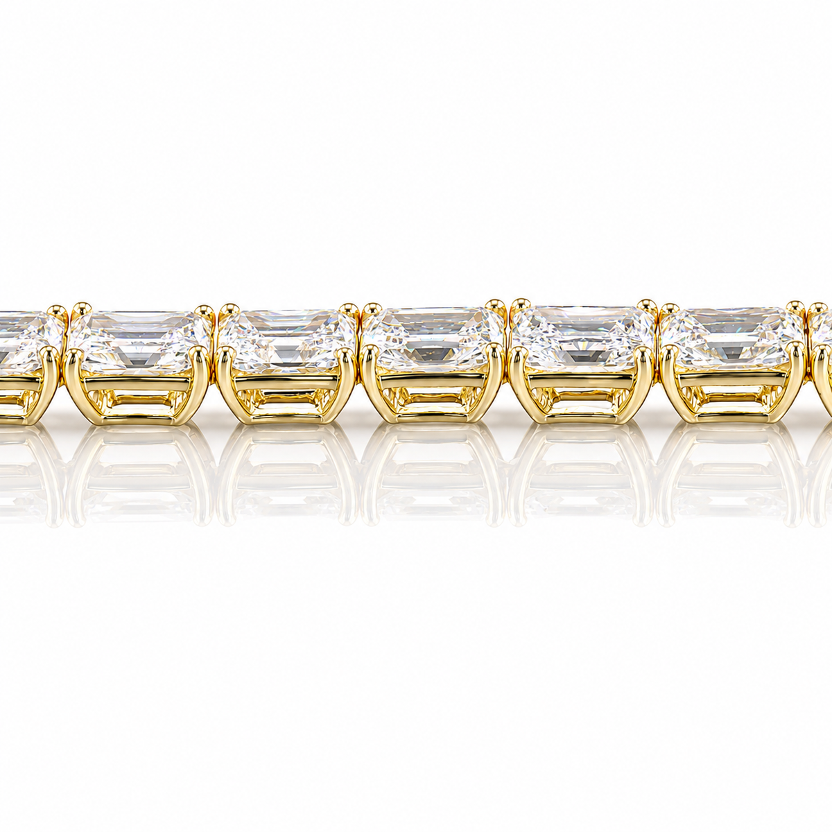 10 CT Radiant Cut Prong Tennis Bracelet in 925 Sterling Silver
