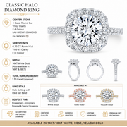 1.7 CT Round Brilliant 925 Sterling Silver Ring
