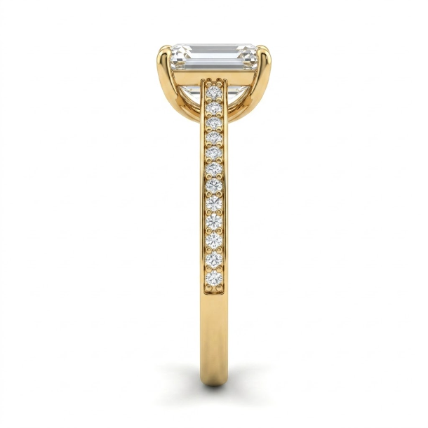 1.24 CT Emerald Cut Multi-Shape 925 Sterling Silver Ring
