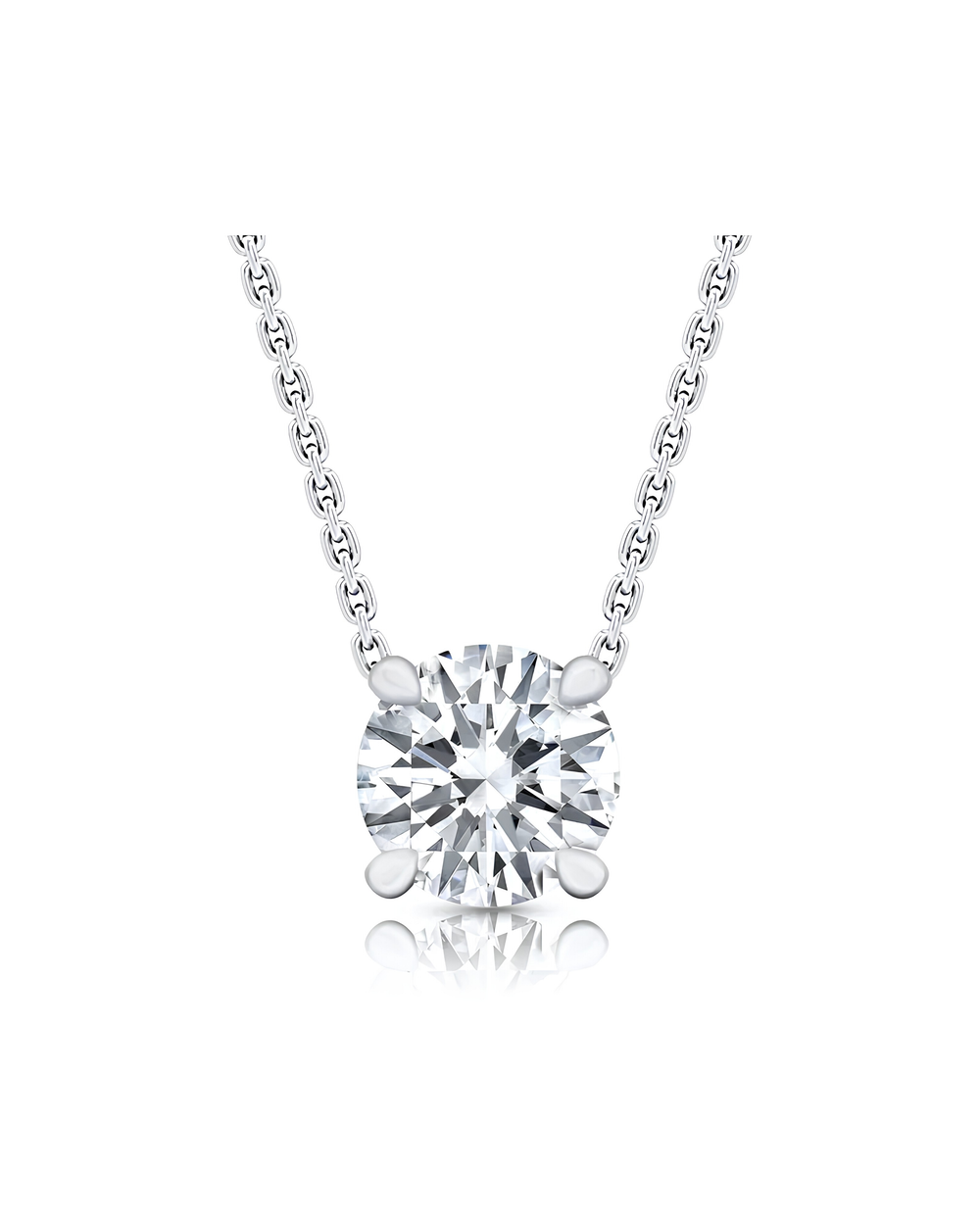 1 CT Round & Round Pendant Necklace in 925 Sterling Silver