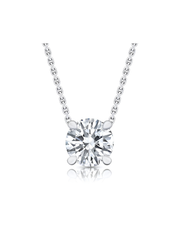 1 CT Round & Round Pendant Necklace in 925 Sterling Silver
