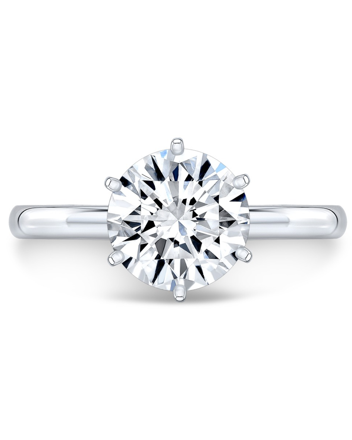 1 CT Round Brilliant 925 Sterling Silver Ring