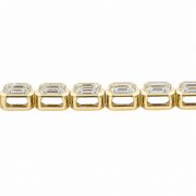4.5 CT Emerald Cut Bezel Tennis Bracelet in 925 Sterling Silver