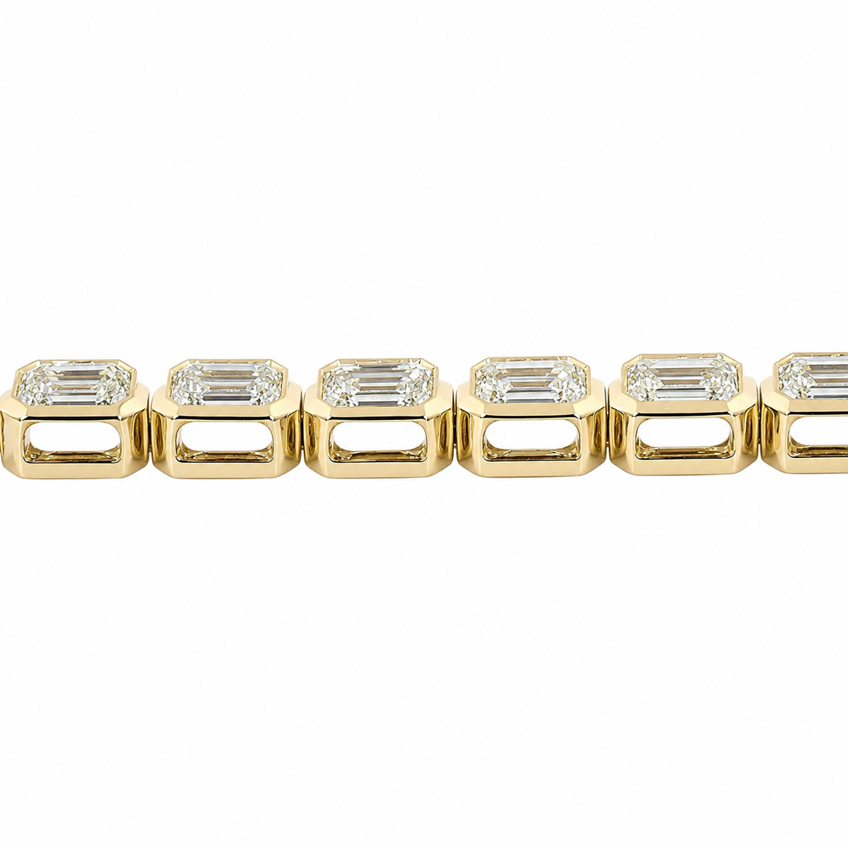 4.5 CT Emerald Cut Bezel Tennis Bracelet in 925 Sterling Silver