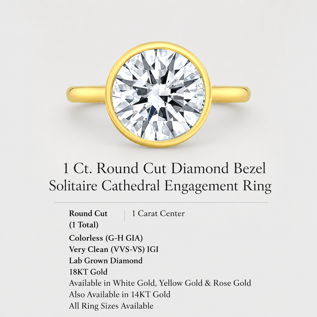1 CT Round Brilliant 925 Sterling Silver Ring