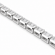 3 CT Emerald Cut Bezel Tennis Bracelet in 925 Sterling Silver