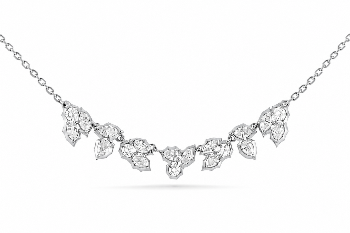 1.21 CT Mixed Shape Pendant Necklace in 925 Sterling Silver