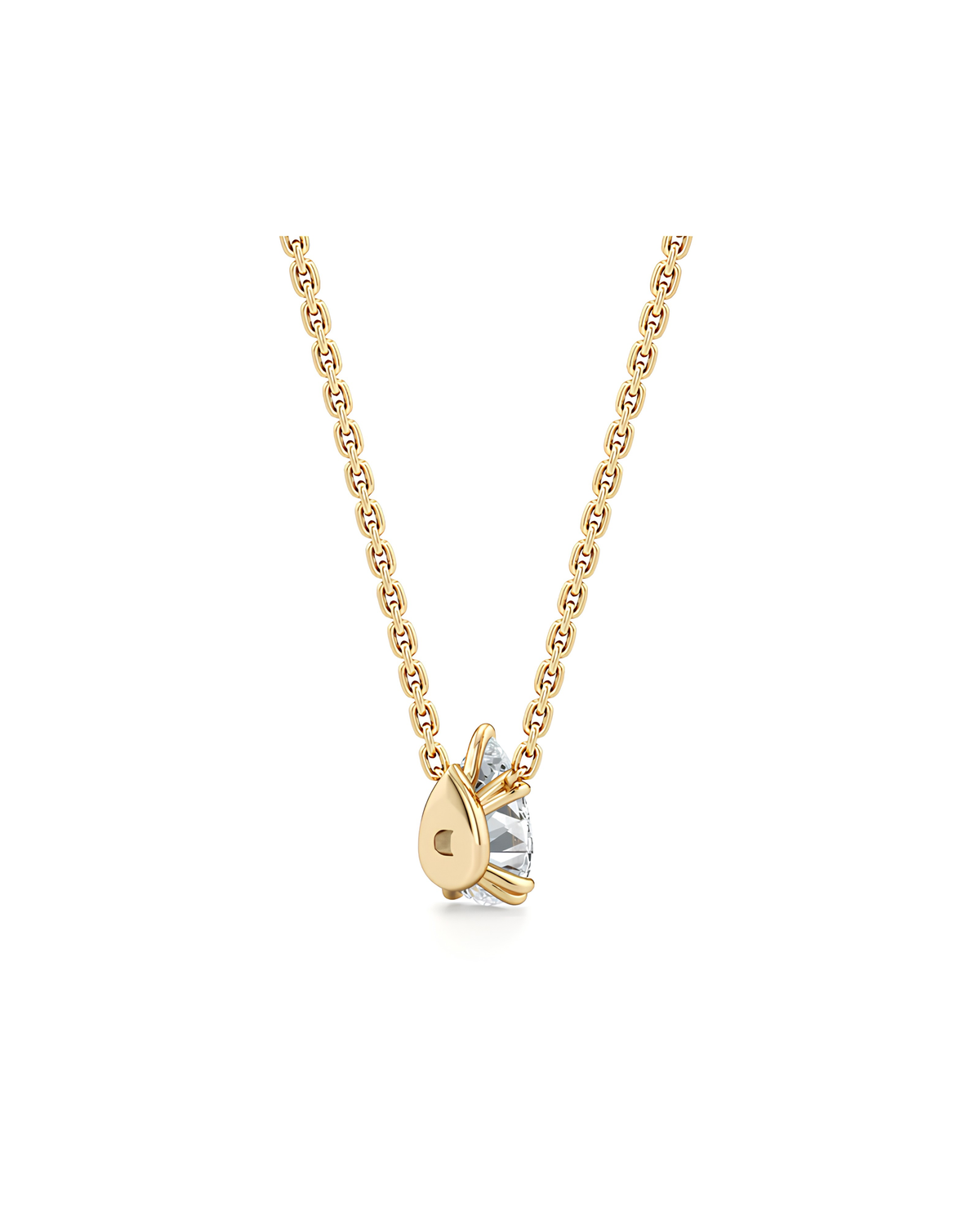 1 CT Pear Pendant Necklace in 925 Sterling Silver