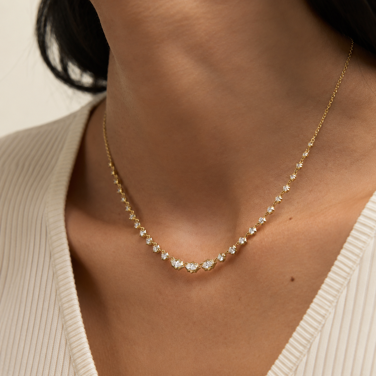 1.12 CT Marquise & Round Pendant Necklace in 925 Sterling Silver