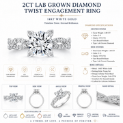 3.6 CT Round Brilliant 925 Sterling Silver Ring