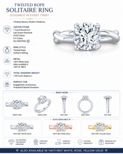 1 CT Round Brilliant 925 Sterling Silver Ring
