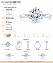 1 CT Round Brilliant 925 Sterling Silver Ring