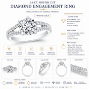 2.2 CT Round Brilliant 925 Sterling Silver Ring