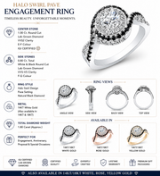 1.8 CT Round Brilliant 925 Sterling Silver Ring