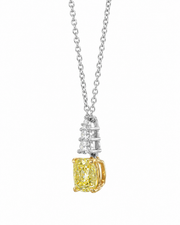 1.52 CT Cushion & Round Pendant Necklace in 925 Sterling Silver