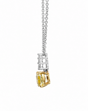 1.52 CT Cushion & Round Pendant Necklace in 925 Sterling Silver