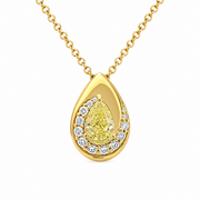 1.19 CT Pear & Round Pendant Necklace in 925 Sterling Silver