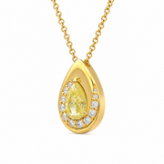 1.19 CT Pear & Round Pendant Necklace in 925 Sterling Silver