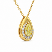 1.19 CT Pear & Round Pendant Necklace in 925 Sterling Silver