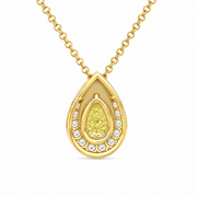 1.19 CT Pear & Round Pendant Necklace in 925 Sterling Silver