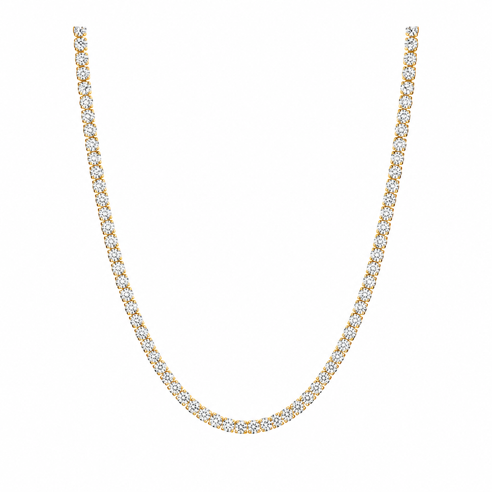 8.2 CT Round Tennis Necklace in 925 Sterling Silver
