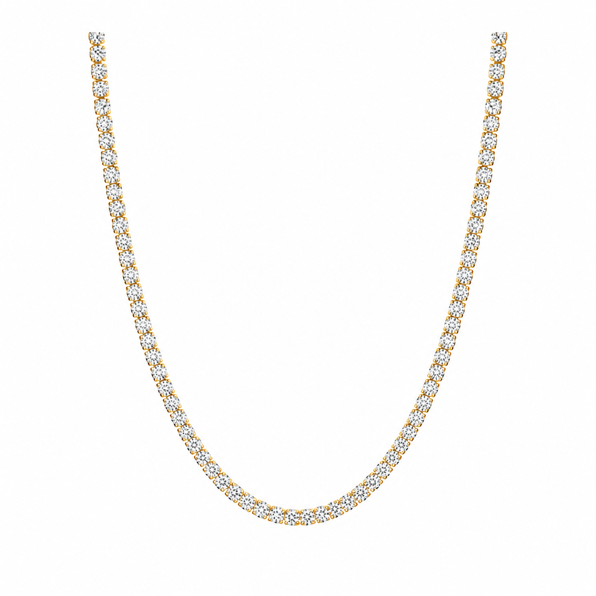 8.2 CT Round Tennis Necklace in 925 Sterling Silver
