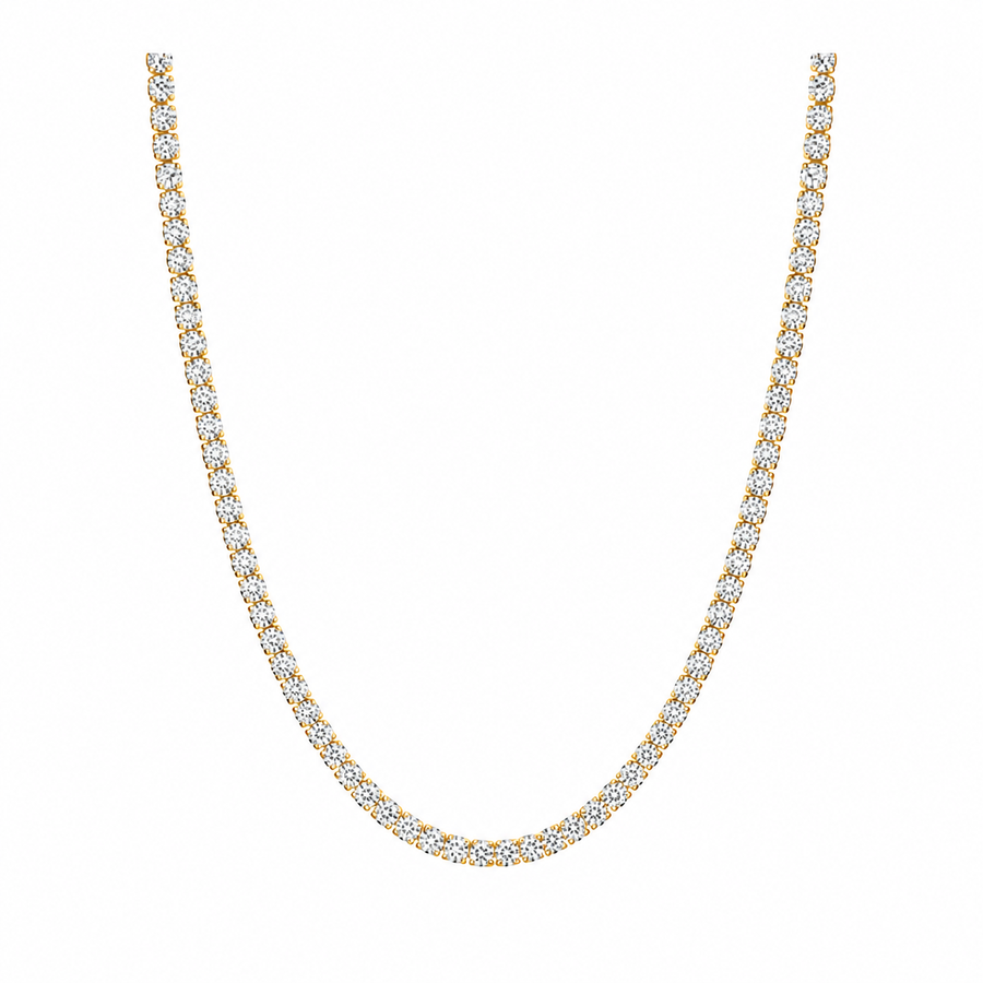8.2 CT Round Tennis Necklace in 925 Sterling Silver